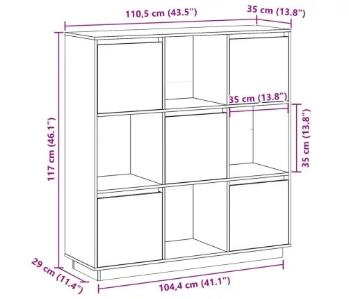 Komoda, Medaus Ruda, 110,5X35X117cm Pušies Medienos Masyvas Komoda, Medaus Ruda, 110,5X35X117cm Pušies Medienos Masyvas