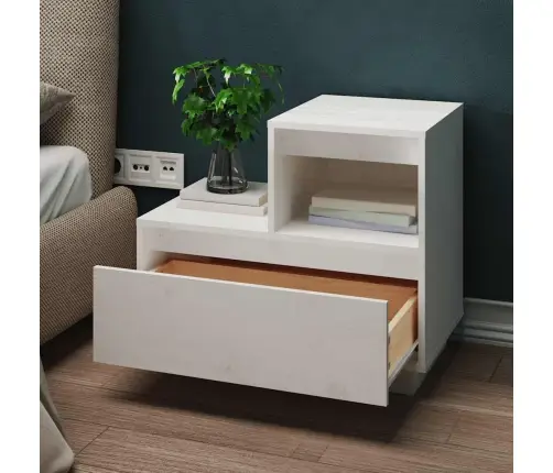 Naktsskapīši, 2 Gab., Balti, 60X34X51 Cm, Priedes Masīvkoks Vidaxl Naktsskapīši, 2 Gab., Balti, 60X34X51 Cm, Priedes Masīvkoks Vidaxl