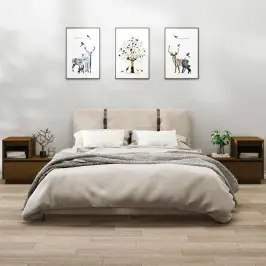 Naktinės Spintelės, 2Vnt., Medaus Rudos, 60X34X51cm Pušis