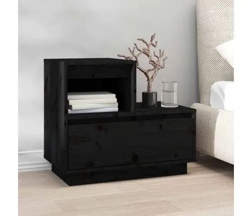 Naktsskapīši, 2 Gab., Melni, 60X34X51 Cm, Priedes Masīvkoks Vidaxl