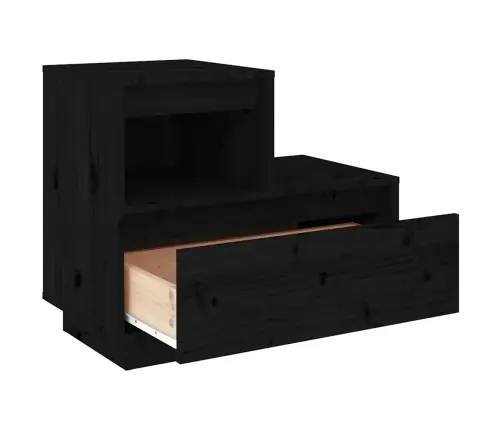 Naktsskapīši, 2 Gab., Melni, 60X34X51 Cm, Priedes Masīvkoks Vidaxl