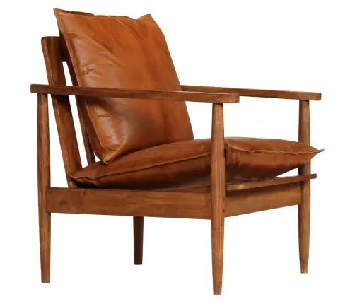 2-Daļīgs Dīvāna Komplekts, Dabīga Āda Un Akācijas Koks, Brūns Vidaxl