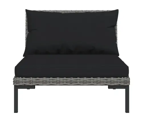 4-Daļīgs Dārza Mēbeļu Komplekts, Matrači, Pelēka Pe Rotangpalma Vidaxl