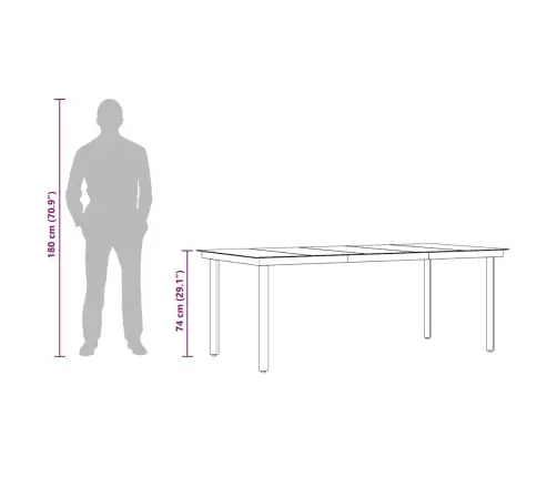 Aia Söögilaud, Must, 200 X 100 X 74 cm Teras Ja Klaas