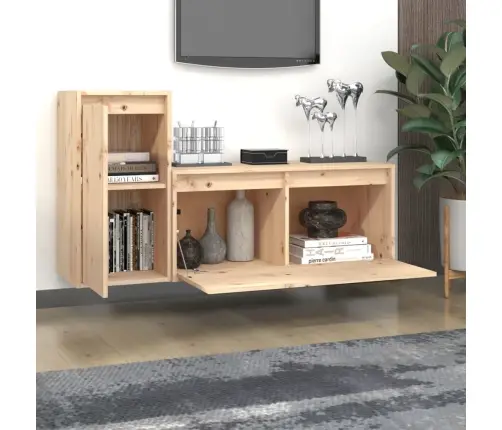 Tv Skapīši, 2 Gab., Priedes Masīvkoks Vidaxl