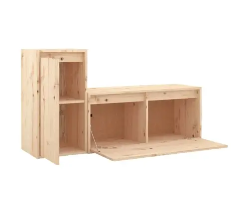 Tv Skapīši, 2 Gab., Priedes Masīvkoks Vidaxl