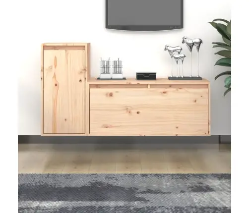 Tv Skapīši, 2 Gab., Priedes Masīvkoks Vidaxl