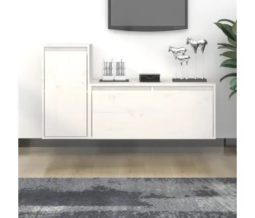 Telerikapid 2 Tk, Valge, Männipuit