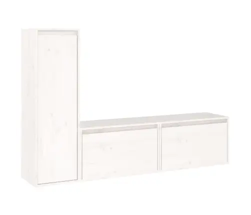 Tv Skapīši, 3 Gab., Balti, Priedes Masīvkoks Vidaxl Tv Skapīši, 3 Gab., Balti, Priedes Masīvkoks Vidaxl