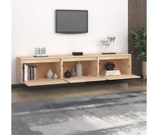 Tv Skapīši, 3 Gab., Priedes Masīvkoks Vidaxl