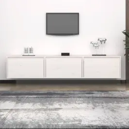 Tv Skapīši, 3 Gab., Balti, Priedes Masīvkoks Vidaxl