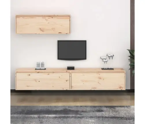 Tv Skapīši, 3 Gab., Priedes Masīvkoks Vidaxl