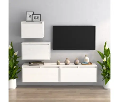 Telerikapid 4 Tk, Valge, Männipuit