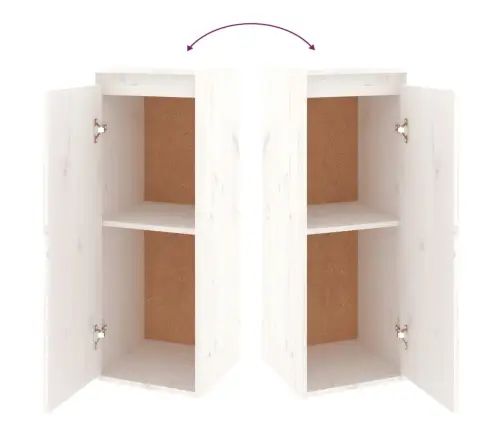 Televizoriaus Spintelės, 2Vnt., Baltos, Pušies Medienos Masyvas