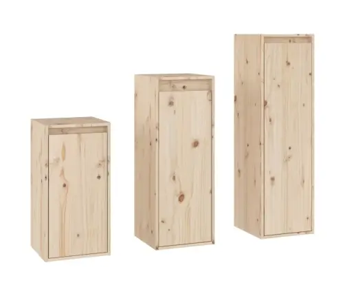 Tv Skapīši, 3 Gab., Priedes Masīvkoks Vidaxl