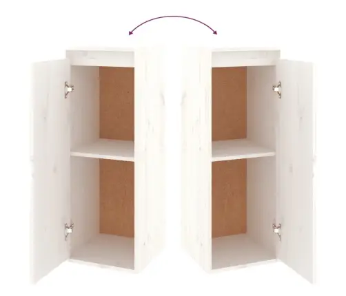 Tv Skapīši, 4 Gab., Balti, Priedes Masīvkoks Vidaxl