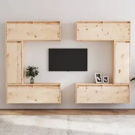 Tv Skapīši, 6 Gab., Priedes Masīvkoks Vidaxl