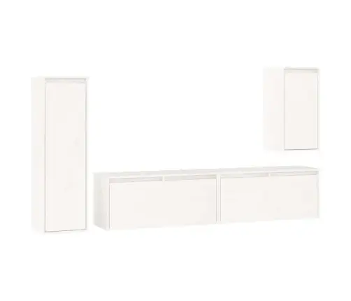 Telerikapid 4 Tk, Valge, Männipuit