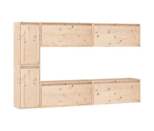 Televizoriaus Spintelės, 6Vnt., Pušies Medienos Masyvas