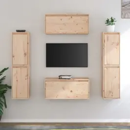 Tv Skapīši, 6 Gab., Priedes Masīvkoks Vidaxl