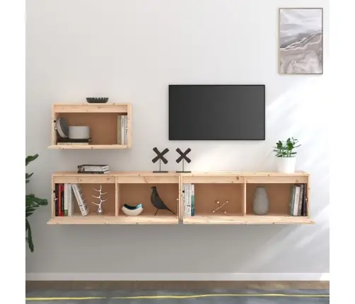 Tv Skapīši, 3 Gab., Priedes Masīvkoks Vidaxl