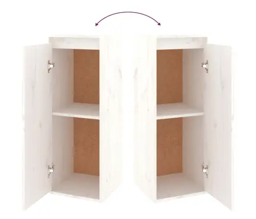 Televizoriaus Spintelės, 4Vnt., Baltos, Pušies Medienos Masyvas