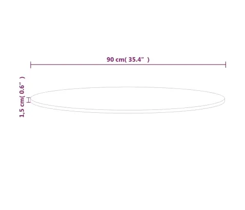 Apaļa Galda Virsma, Ø90X1,5 Cm, Neapstrādāts Ozola Masīvkoks Vidaxl