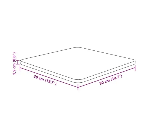 Stalviršis, 50X50X1,5cm Neapdorotas Ąžuolo Medienos Masyvas