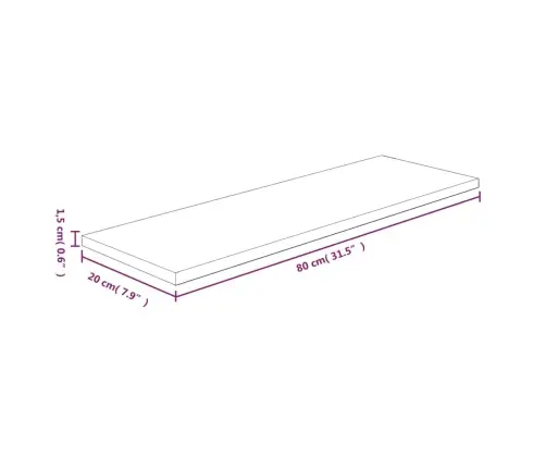 Plaukta Dēlis, 80X20X1,5 Cm, Neapstrādāts Ozola Masīvkoks Vidaxl Plaukta Dēlis, 80X20X1,5 Cm, Neapstrādāts Ozola Masīvkoks Vidaxl