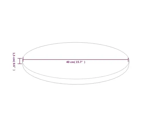 Ümmargune Lauaplaat, Helepruun, Ø40X1,5 cm Töödeldud Tammepuit