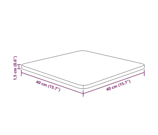 Kvadrātveida Galda Virsma, Brūna, 40X40X1,5 Cm, Ozola Masīvkoks Vidaxl