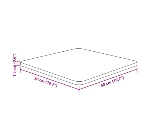 Kvadrātveida Galda Virsma, Brūna, 50X50X1,5 Cm, Ozola Masīvkoks Vidaxl