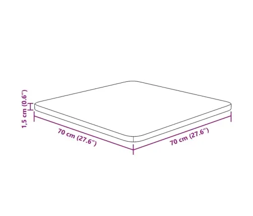 Kandiline Lauaplaat, Tumepruun, 70X70X1,5cm Töödeldud Tamm