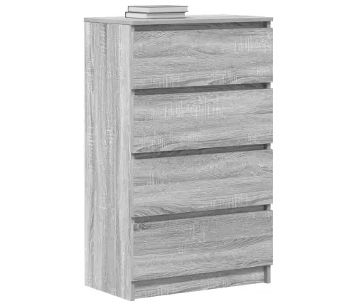 Kumode, Pelēcīga Ozola Krāsā, 60X35X98,5 Cm, Inženierijas Koks Vidaxl