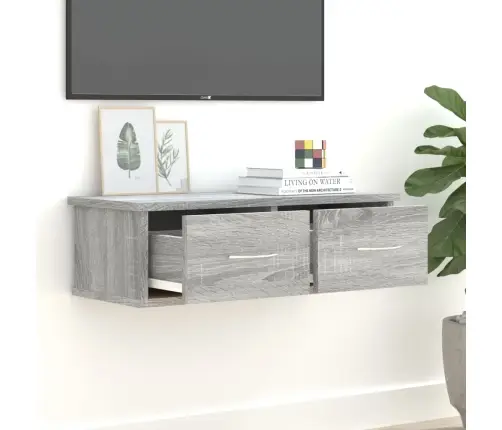 Sienas Skapītis, Pelēcīgs, 60X26X18,5 Cm, Inženierijas Koks Vidaxl