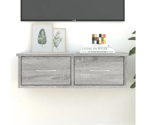 Sienas Skapītis, Pelēcīgs, 60X26X18,5 Cm, Inženierijas Koks Vidaxl