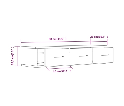 Raamatukapp, Suitsutatud Tamm, 88 X 26 X 18,5 cm Tehispuit