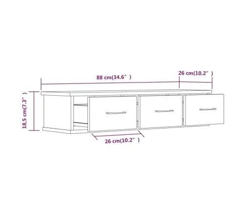 Raamatukapp, Suitsutatud Tamm, 88 X 26 X 18,5 cm Tehispuit
