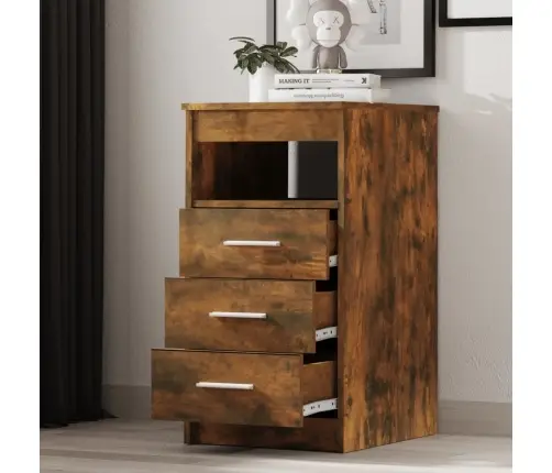 Atvilktņu Skapītis, Ozola Krāsā, 40X50X76 Cm, Inženierijas Koks Vidaxl