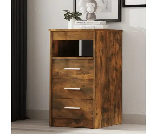 Atvilktņu Skapītis, Ozola Krāsā, 40X50X76 Cm, Inženierijas Koks Vidaxl