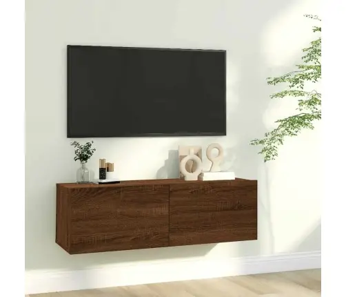 Tv Sienas Skapītis, Ozolkoka, 100X30X30 Cm, Inženierijas Koks Vidaxl