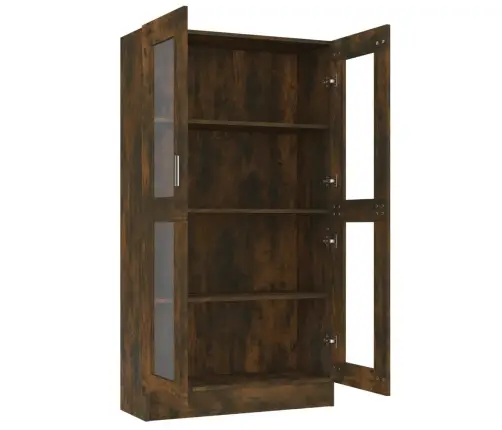 Vitriinkapp, Suitsutatud Tamm, 82,5X30,5X150 cm Tehispuit Vitriinkapp, Suitsutatud Tamm, 82,5X30,5X150 cm Tehispuit