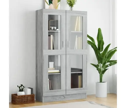 Vitriinkapp, Hall Sonoma Tamm, 82,5X30,5X150 cm Tehispuit