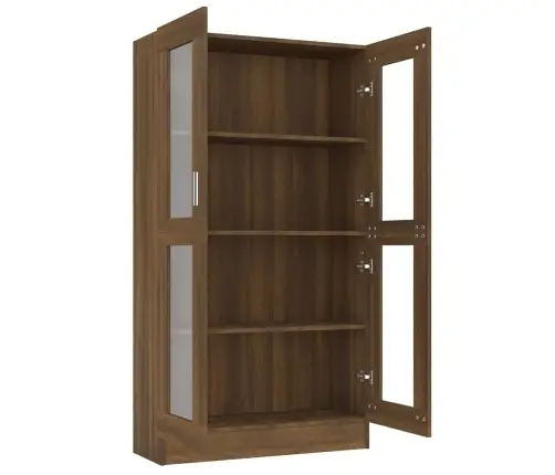 Vitriinkapp, Pruun Tamm, 82,5X30,5X150 cm Tehispuit