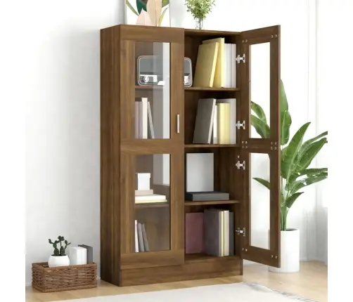 Vitriinkapp, Pruun Tamm, 82,5X30,5X150 cm Tehispuit