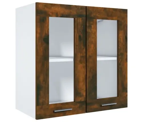 Rippuv Klaaskapp "Lyon", Suitsutatud Tamm, 60 X 31 X 60 cm Töödeldud Puit