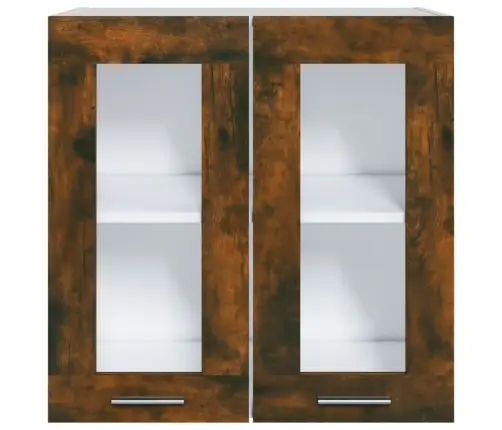 Rippuv Klaaskapp "Lyon", Suitsutatud Tamm, 60 X 31 X 60 cm Töödeldud Puit