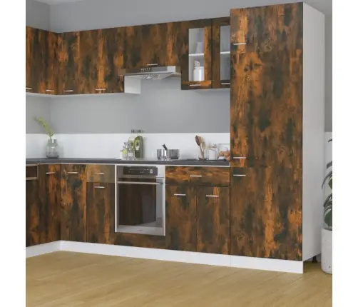 Rippuv Klaaskapp "Lyon", Suitsutatud Tamm, 60 X 31 X 60 cm Töödeldud Puit