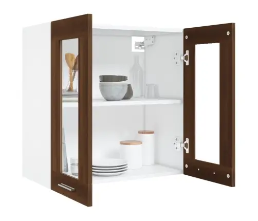 Pakabinama Stiklinė Spintelė,  “Lyon",  Ruda Ąžuolo,  60X31X60Cm