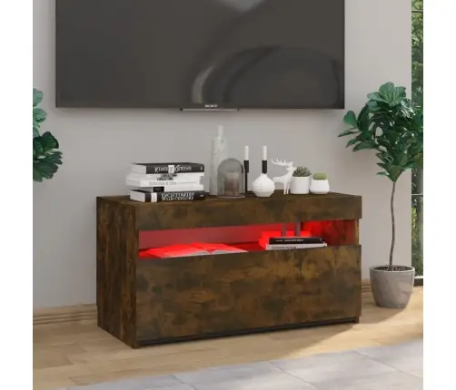 Tv Skapītis Ar Led Lampiņām, Tumša Ozolkoka Krāsā, 75X35X40 Cm  Vidaxl
